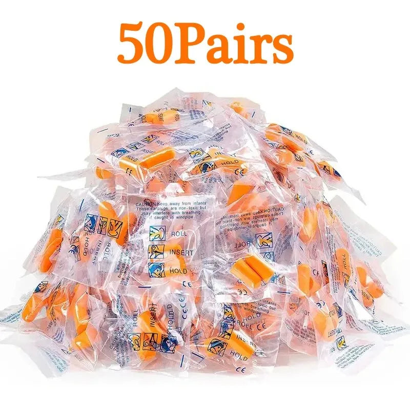 Soft Foam Noise Reducing Earplugs – 10 to 50 Pairs