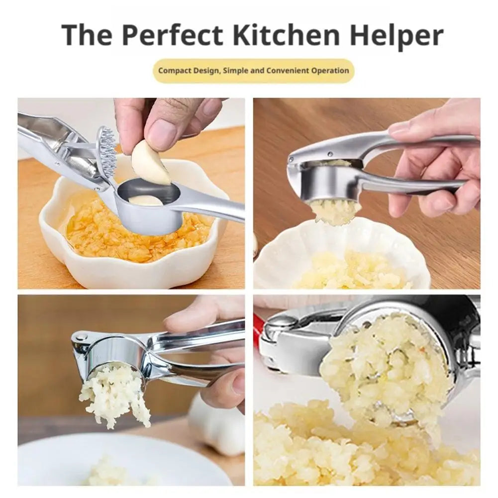 Zinc Alloy Garlic Press & Ginger Mincer – Rust-Proof Crusher