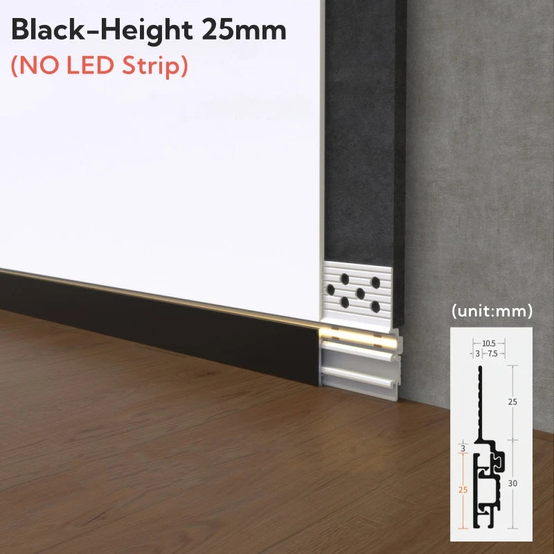 Recessed LED Skirting Line Aluminum Profile – Baseboard Bar Light