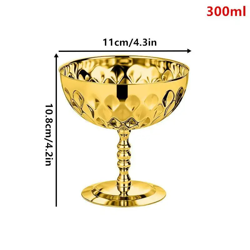 Stainless Steel Goblet Snack Bowl – Ice Cream, Salad & Fruit