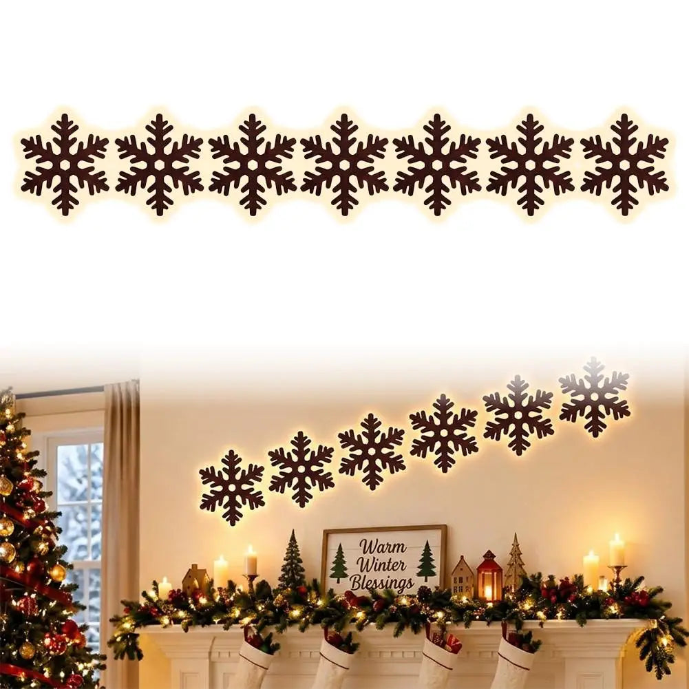 LED Glowing Wooden Reindeer Wall Décor – 7-Piece Christmas Set