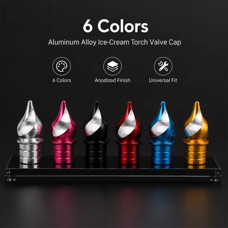 Torch Aluminum Alloy Tire Valve Caps 4-Pack – Car & Motorbike