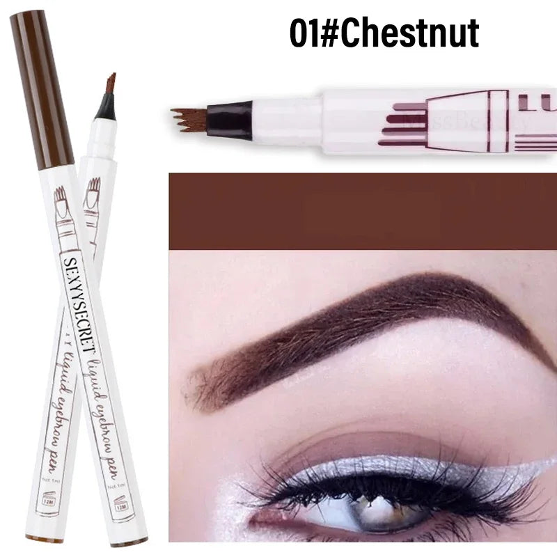 4-Fork Microblading Eyebrow Pen – Waterproof Liquid Brow Kit