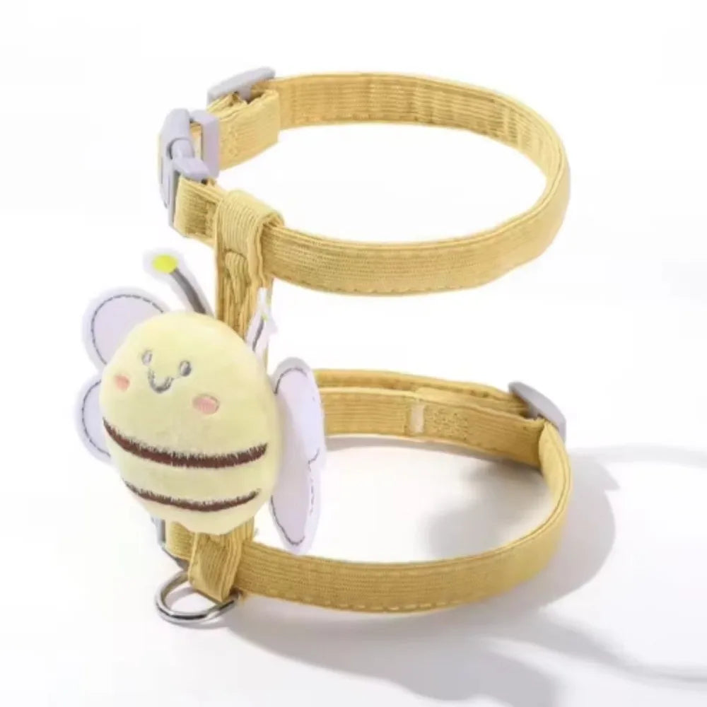 Cartoon Bee Cat & Dog Harness – Adjustable Walking Vest