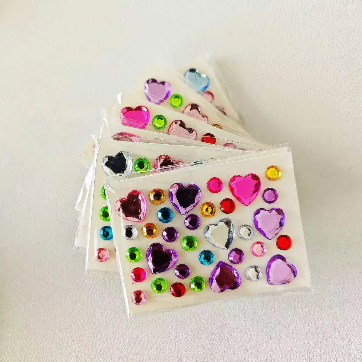 10-Pack 3D Diamond Acrylic DIY Stickers – Colorful Craft Gems