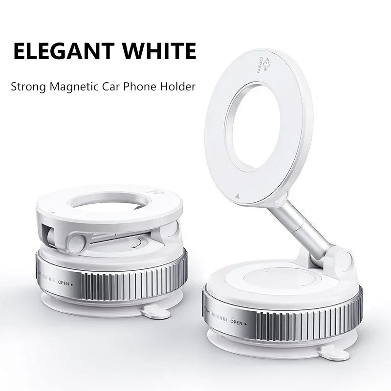 Magnetic Car Phone Holder – 360° Foldable Vacuum Suction Mount