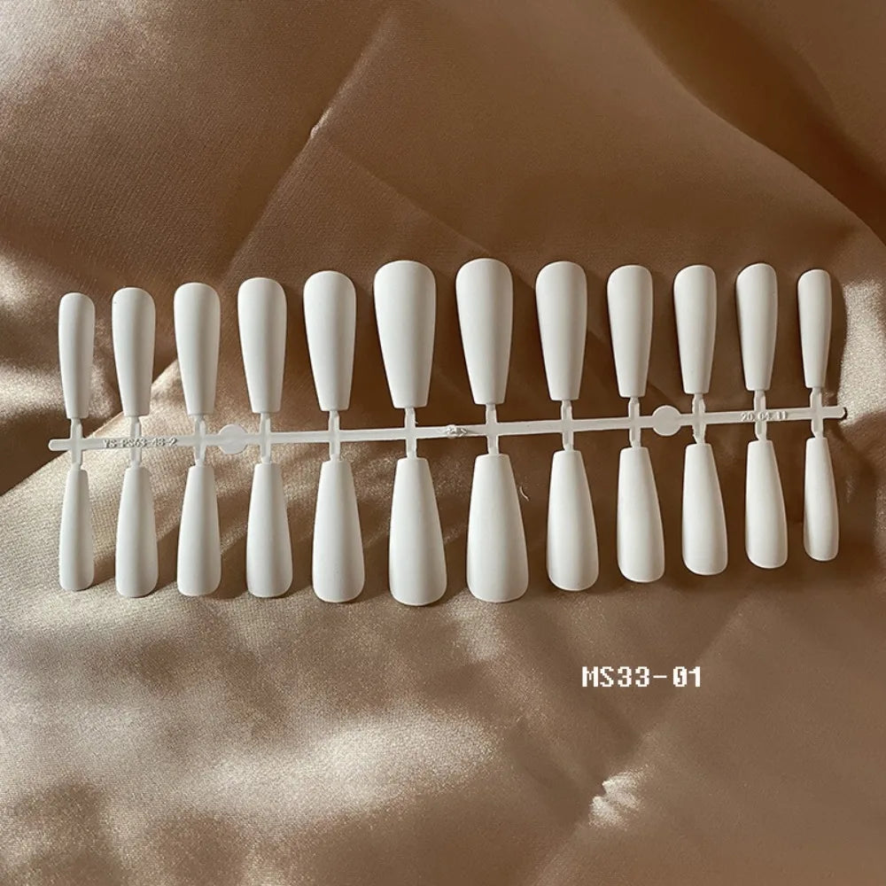 Matte Ballerina False Nails – 24pc French DIY Nail Tips