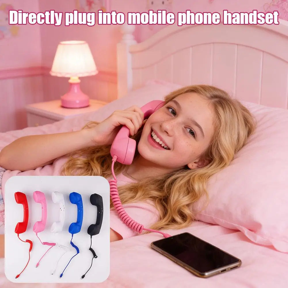 Retro Telephone Handset Type-C & 3.5mm Plug & Play Smartphone
