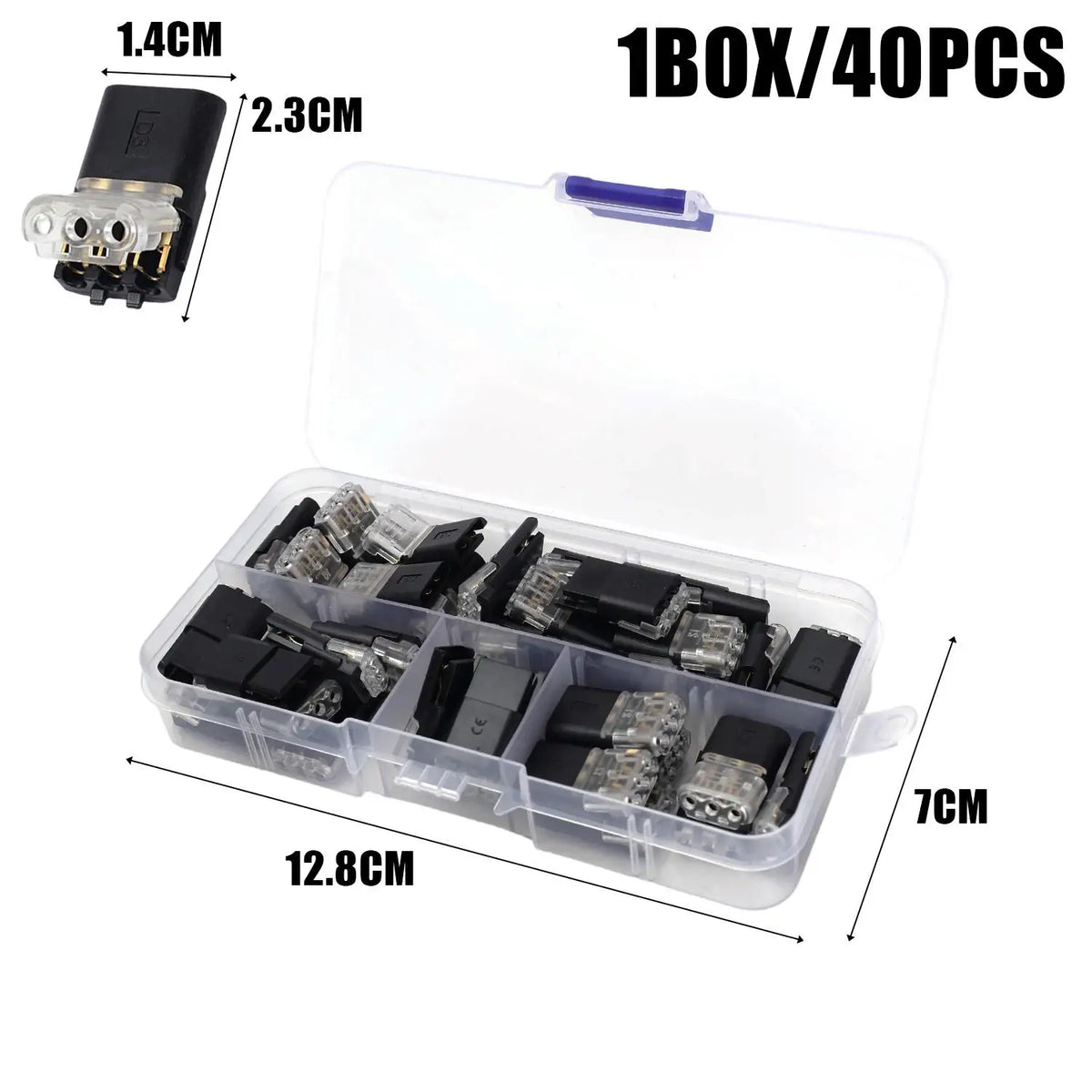 Waterproof 3-Pin Wire Connector Set – 40pcs Solder-Free