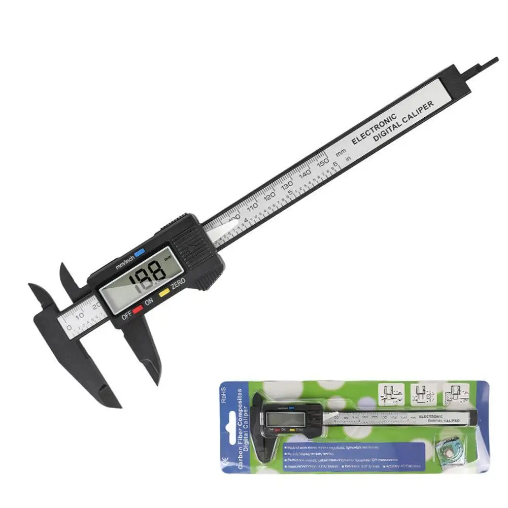 Digital Vernier Caliper 150mm LCD – Carbon Fiber Measuring Tool