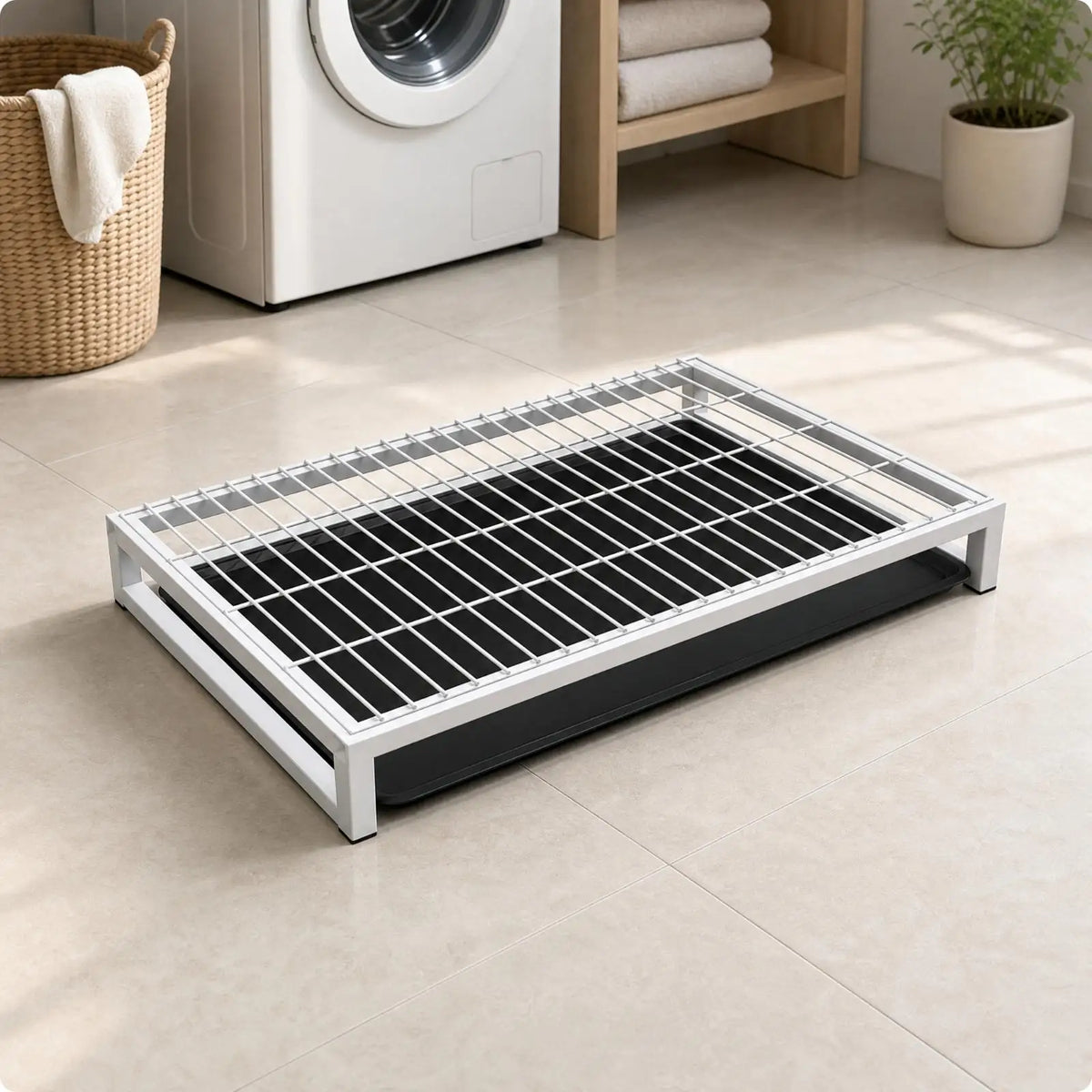 Raised Grid Dog Potty with Metal Frame & Collection Tray