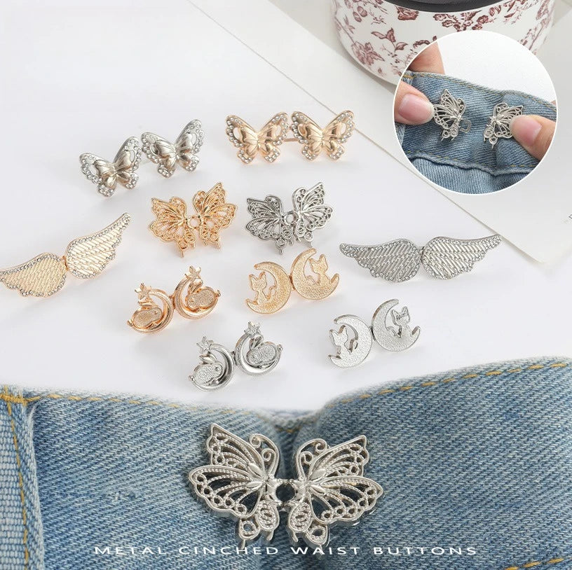 Butterfly Waist Adjuster Clips – Jeans Button Tightener 2-Pack