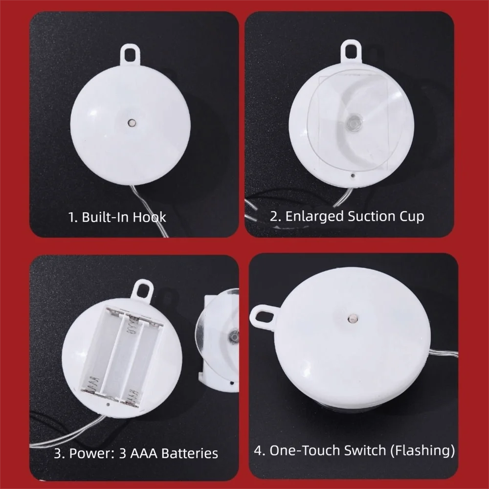 Christmas Santa LED Suction Cup Window Light – Battery Operated