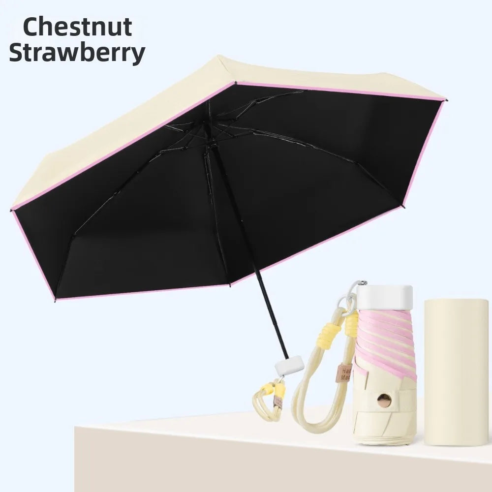 UPF 50+ Mini Folding Pocket Umbrella – UV & Rain Dual Use