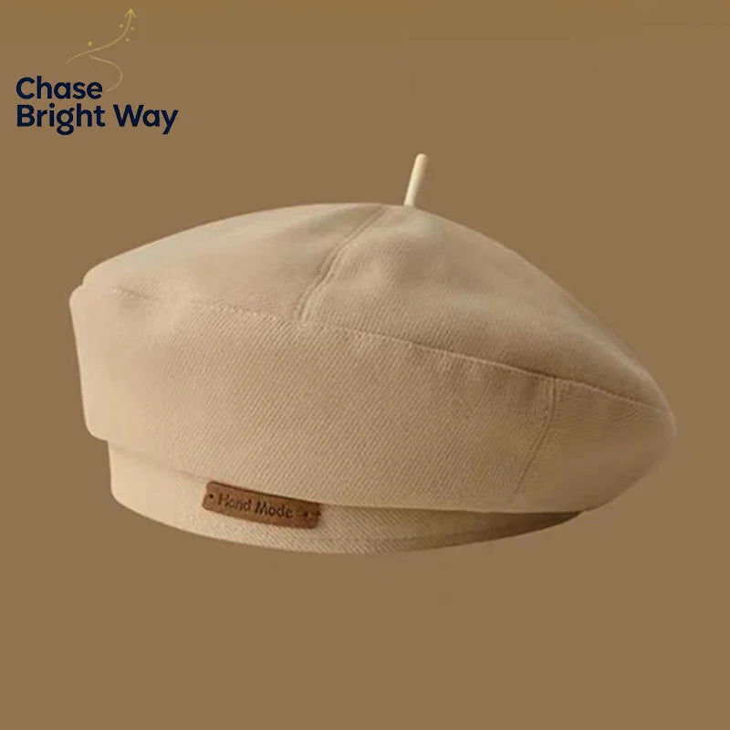 Women's Retro Woolen Beret Hat – Versatile Plush Cap