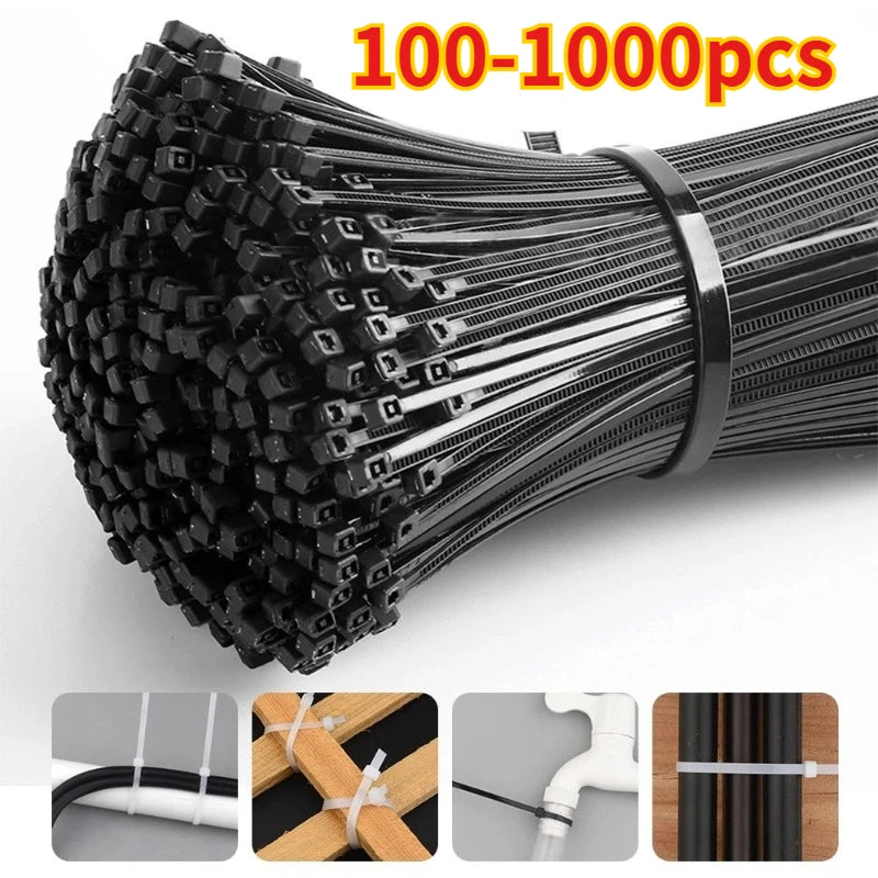 Nylon Self-Locking Cable Ties Zip Ties – Bulk 100–1000 Pcs