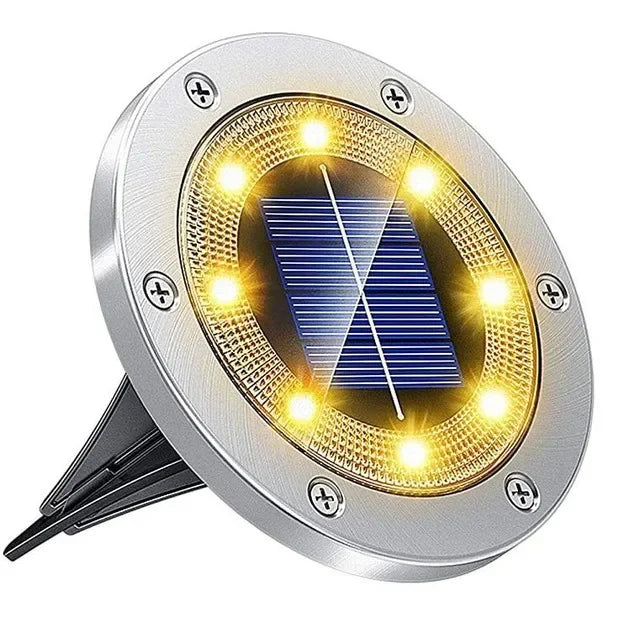Solar LED In-Ground Garden Lights – IP65 Waterproof, 12 LEDs