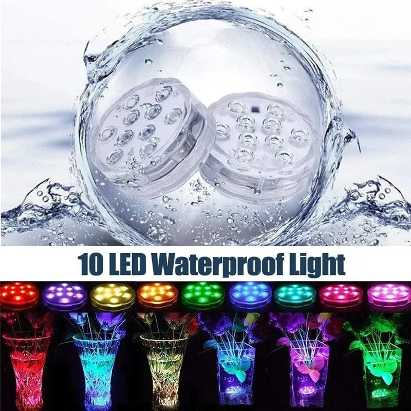 RGB Underwater LED Pool Light – 10 LED Remote IP68 Waterproof