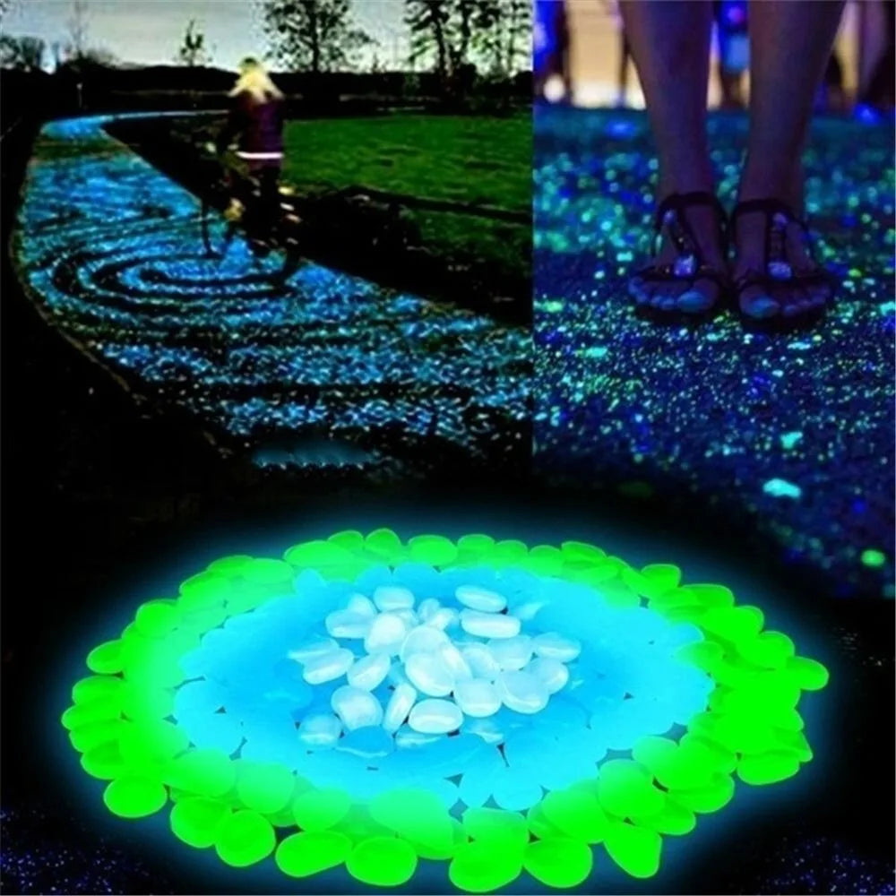 Glow in the Dark Garden Pebbles – 10 Resin Luminous Stones