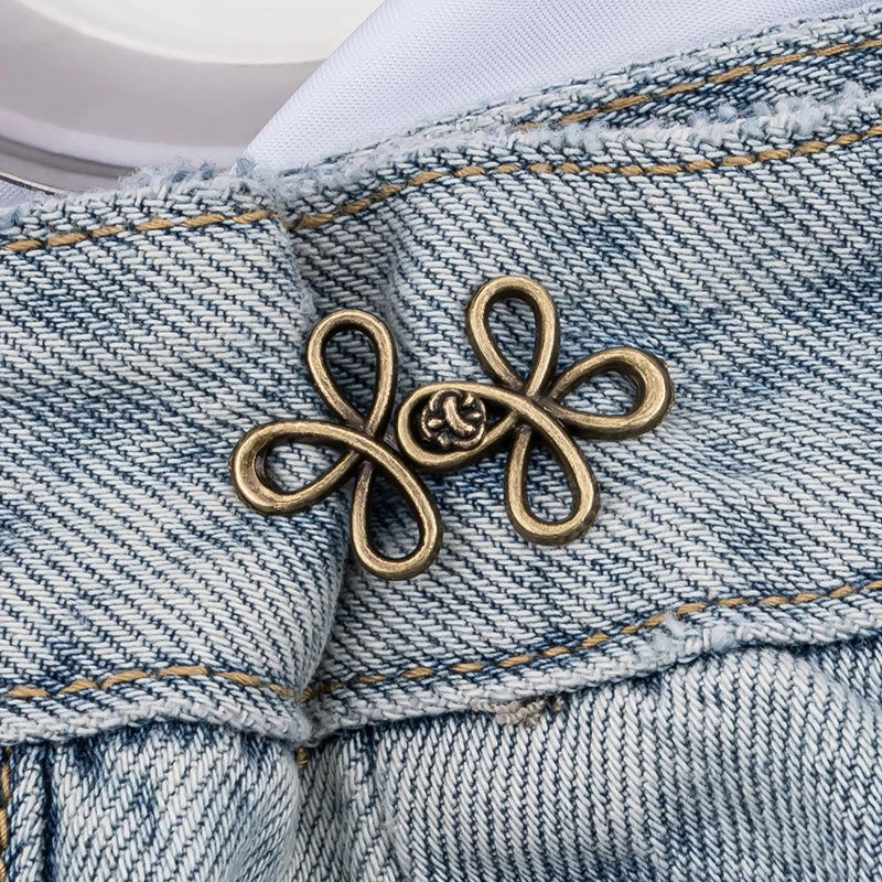 2-Pack Four Leaf Clover Waist Buckle Adjuster for Pants & Skirts