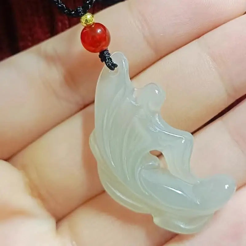 Koi Fish Couple Pendant – Synthetic Jade Yin Yang Necklace