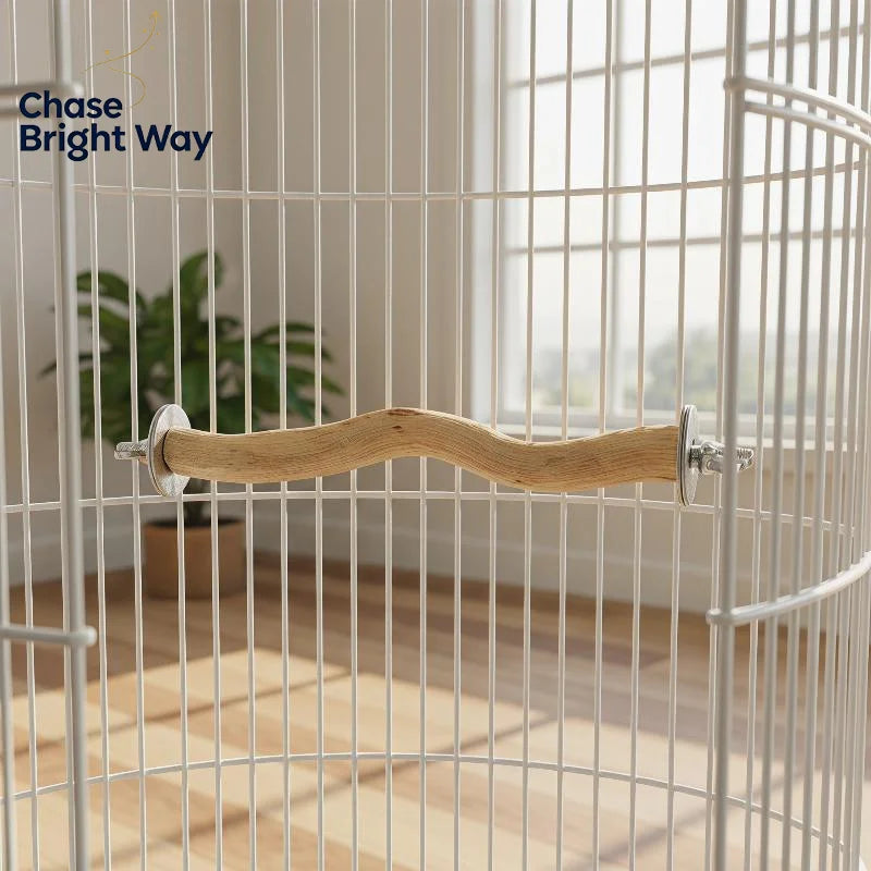 Natural Wood Parrot Perch Branch Stick – Bird Cage Stand & Paw File