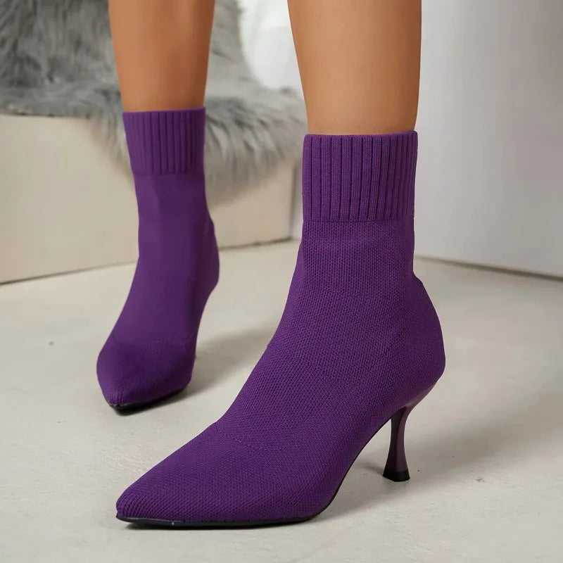 Women's Stretch Chelsea Ankle Boots – Pointed Toe Stiletto