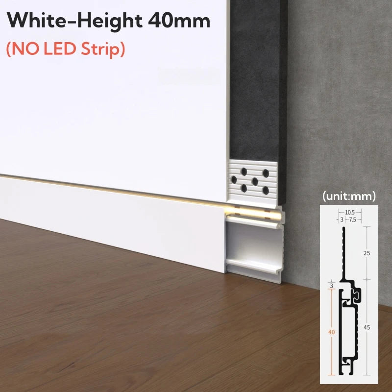 Recessed LED Skirting Line Aluminum Profile – Baseboard Bar Light