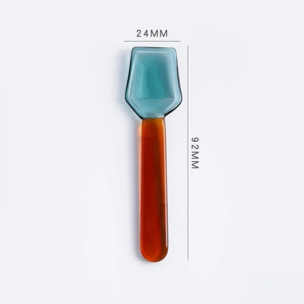 Colorful Borosilicate Glass Spoons – Coffee & Dessert Set of 3