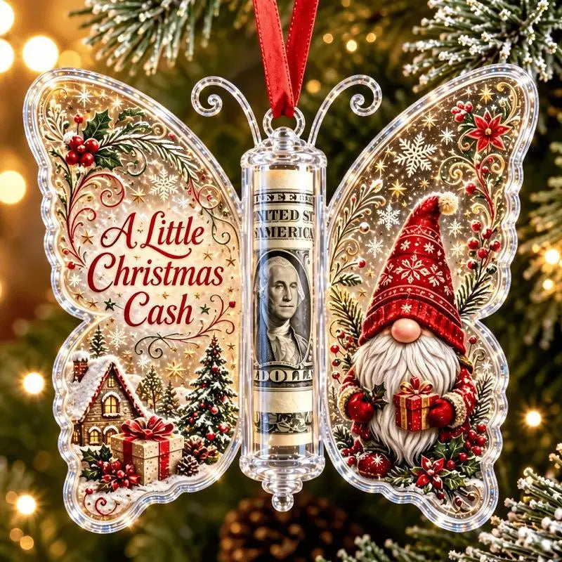 Christmas Money Holder Ornament | Acrylic Cash Gift Pendant