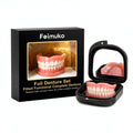 Silicone Instant Dentures Set with Mirror Case | Natural Look