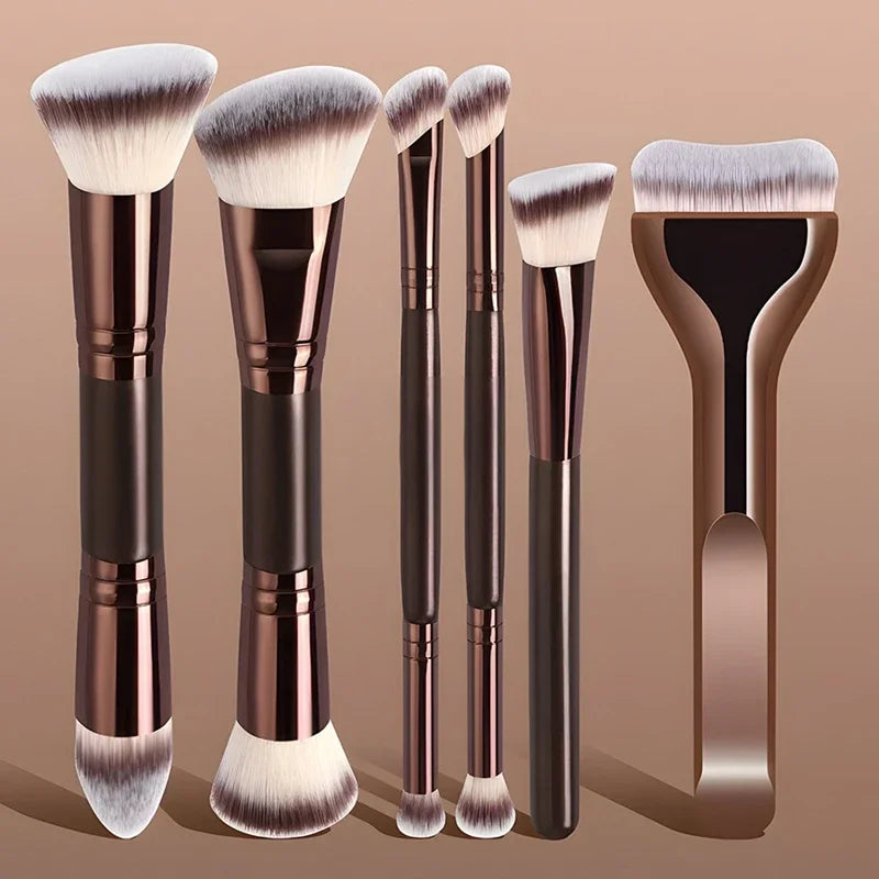 Handaiyan Double-Ended Makeup Brush Set – 5/6 Pcs Facial Kit