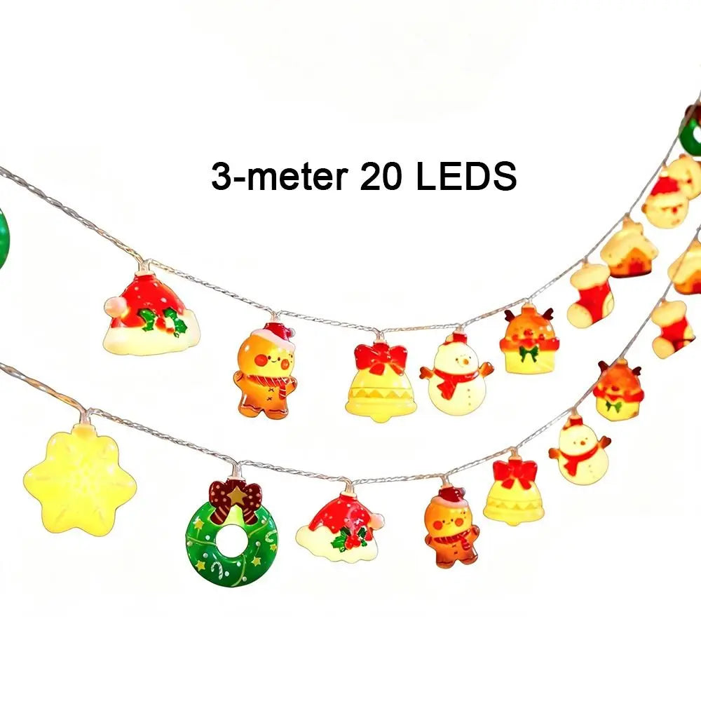 3D Christmas LED String Lights – 20 LED Battery Powered, 3M