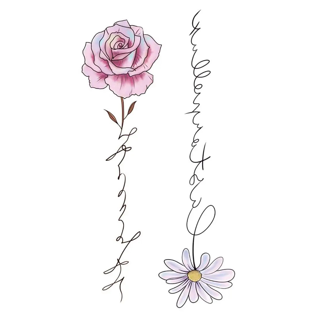 3D Black Rose Butterfly Temporary Tattoo Sticker – Body Art