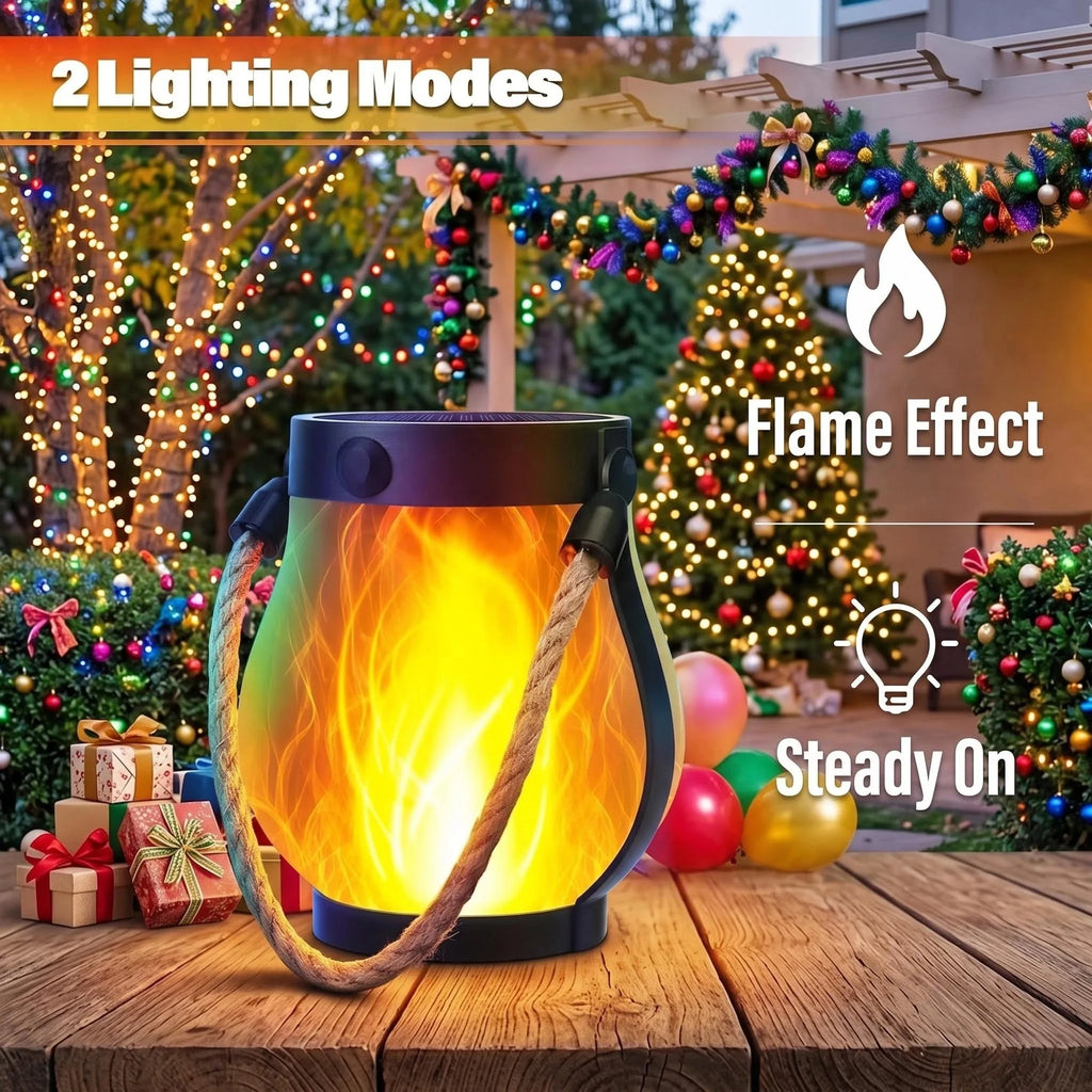Solar Flame Hanging Lantern – 3D Flickering LED IPX4 Outdoor