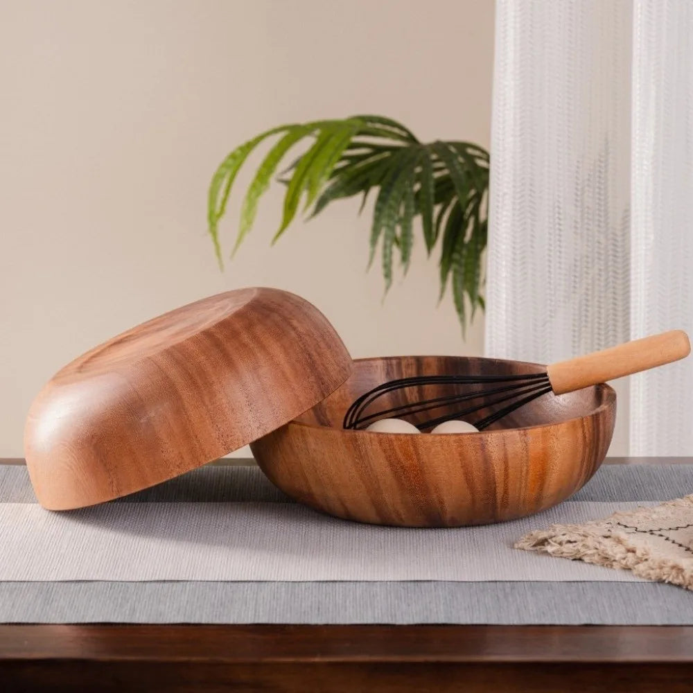Japanese Handmade Wooden Bowl – Soup, Salad & Rice Tableware