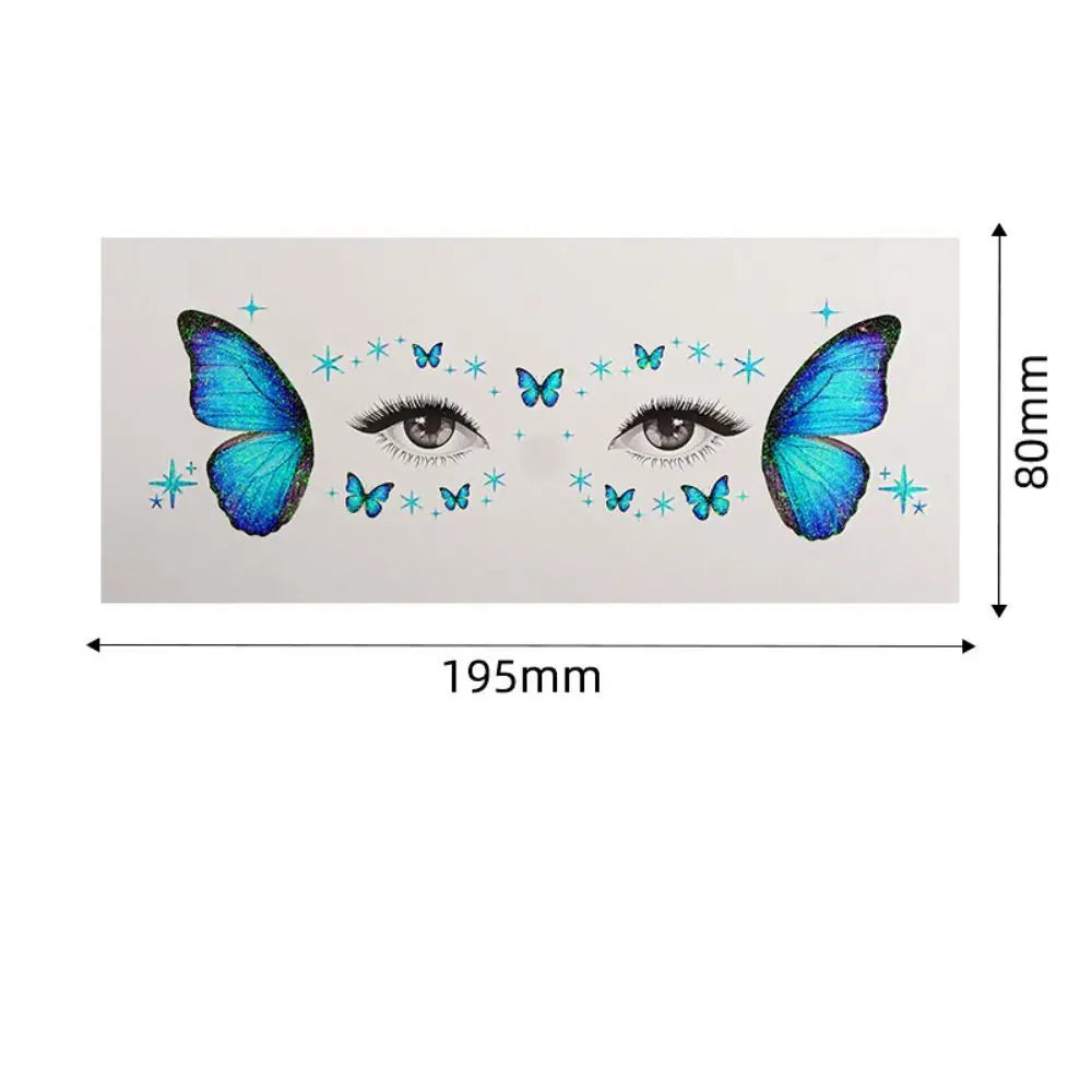 5-Pack Butterfly Face Glitter Temporary Tattoo Stickers