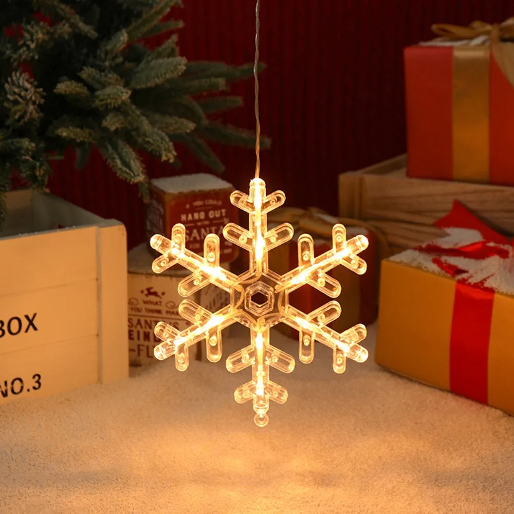 Christmas Snowflake Window Light – LED Suction Cup Hanging Lamp