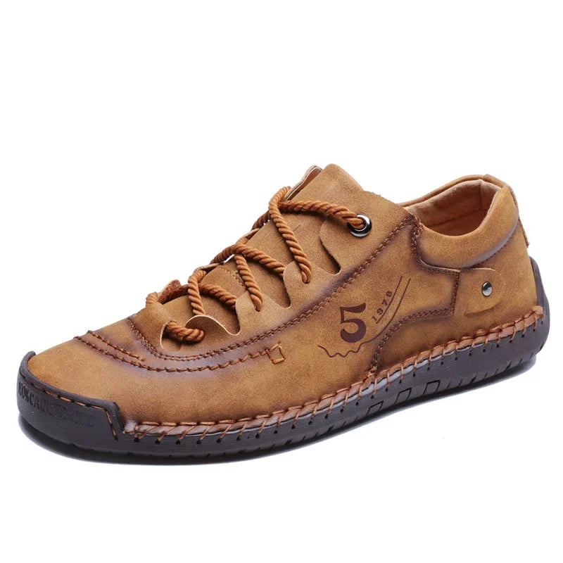 Men's Handmade PU Leather Loafers – Soft Sole Casual Shoes