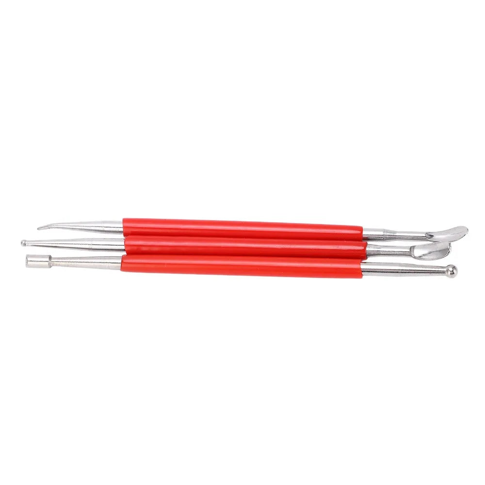 3-Piece Double-End Steel Clay & Pottery Sculpting Tool Set