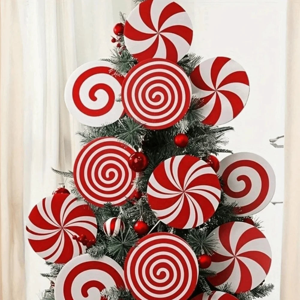 Peppermint Lollipop Christmas Tree Ornaments – 4/8/12 Pcs