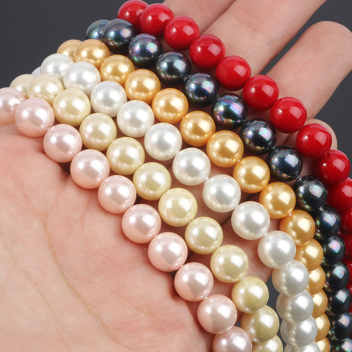 Round Shell Pearl Beads for DIY Jewelry Making – 6–12mm