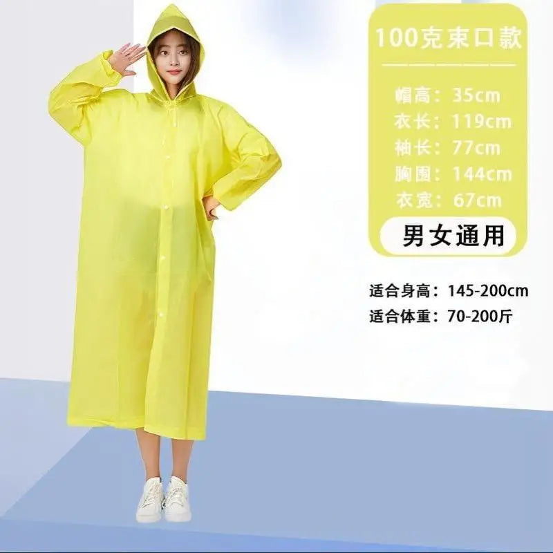Unisex Hooded EVA Rain Poncho – Waterproof Outdoor Raincoat