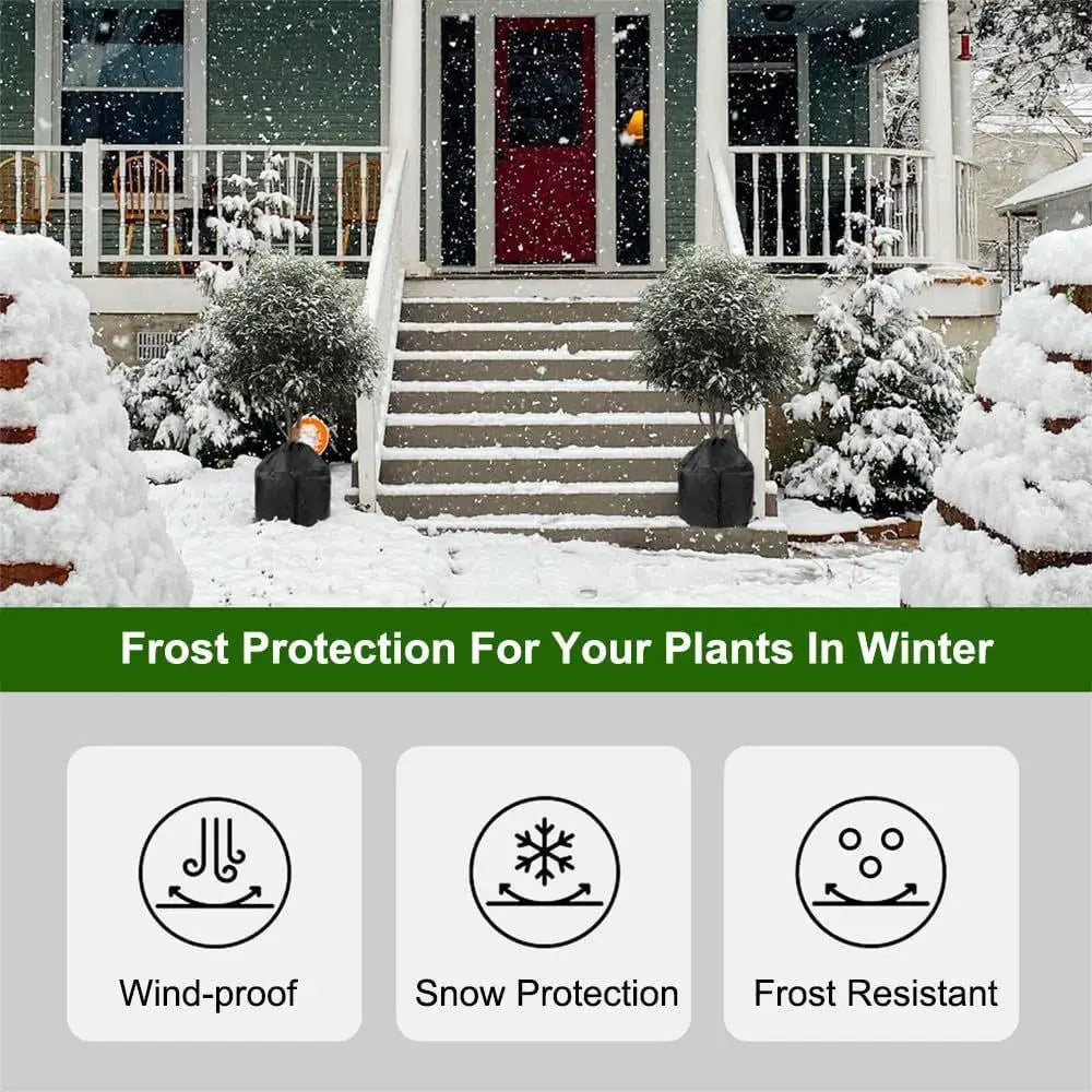 Plant Frost Protection Cover Bag – Oxford Cloth, Zipper & Drawstring