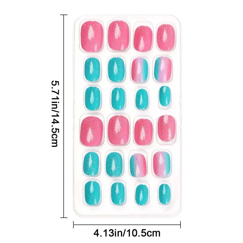 Y2K Press-On False Nails – 24-Piece Wearable Fake Nail Tips