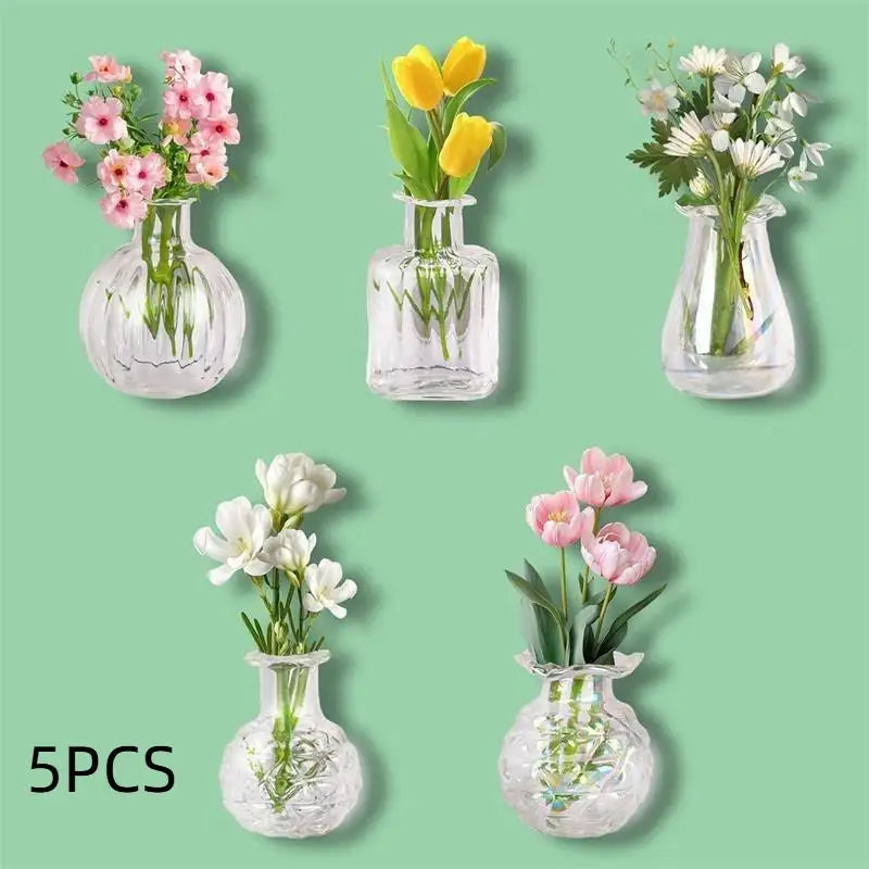 Mini Glass Flower Vases – 1 or 5 Pack, Lead-Free Clear Glass