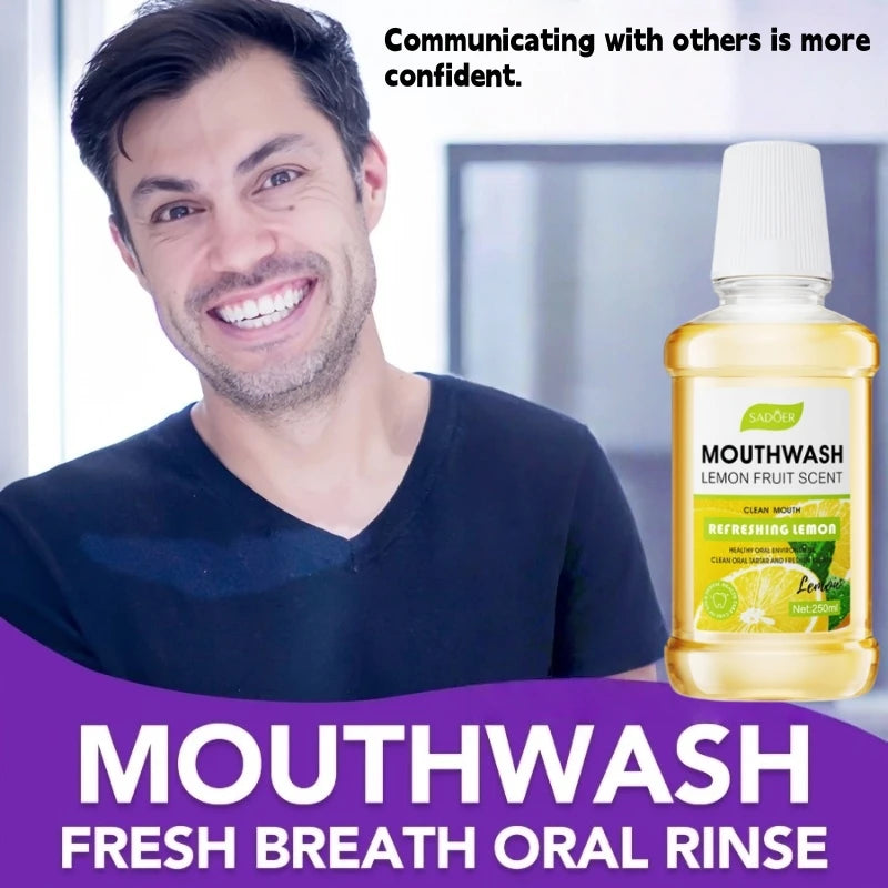SADOER 250ml Flavored Mouthwash – Lemon, Mint & Peach