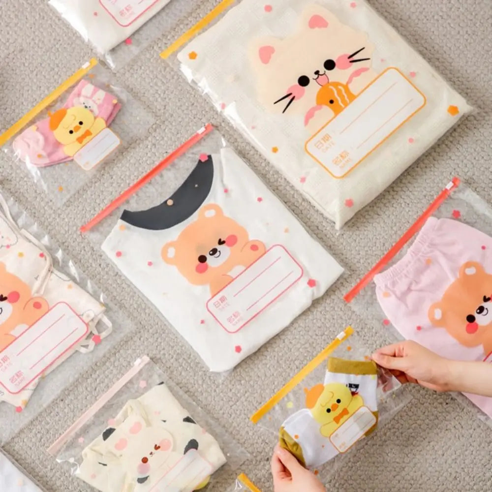 10-Pack Cartoon Baby Clothes & Diaper Storage Bags Multi-Size