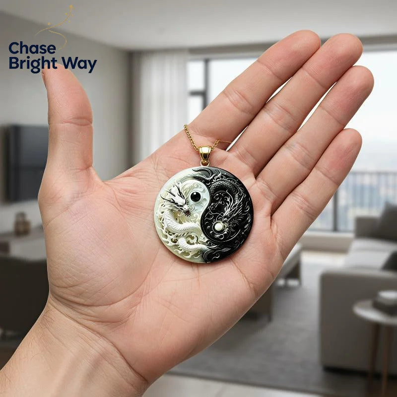 Yin Yang Twin Dragons Pendant Necklace – Gothic Alloy Choker