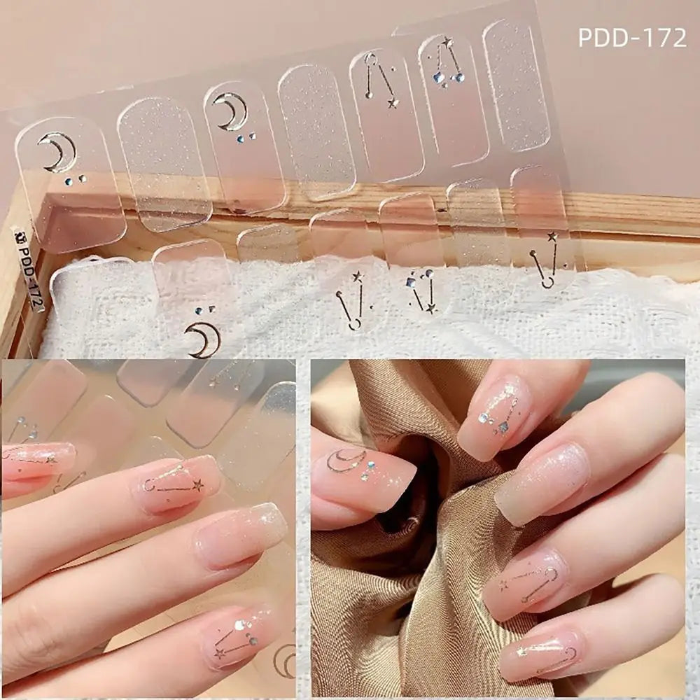 Semi-Cured Gel Nail Stickers | Floral Full Cover Nail Art Strips